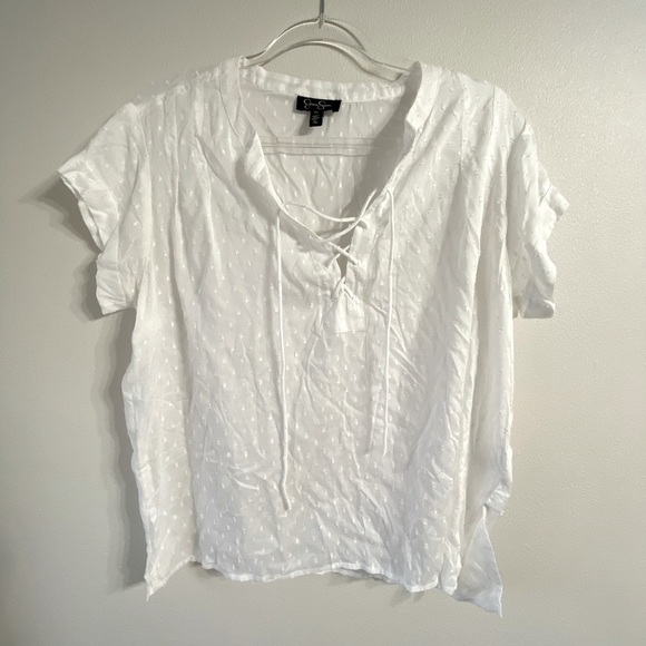 Jessica Simpson Lace-up Front Top, XL - Picture 1 of 6